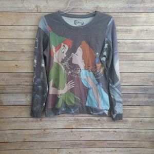 Disney Peter Pan and Wendy Night Scene Sweatshirt Size Small
